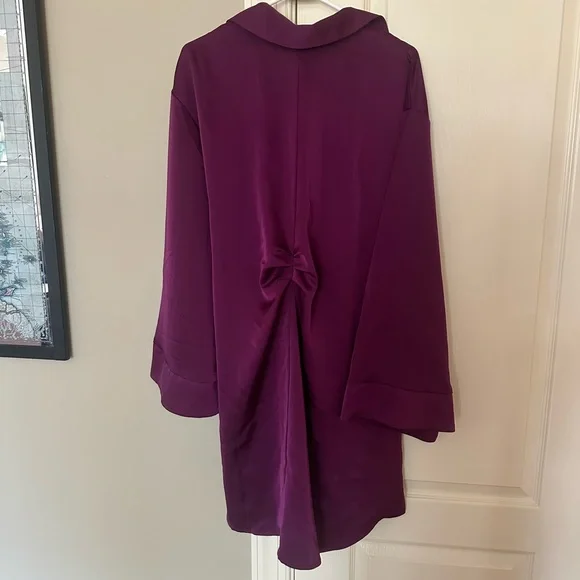Eloquii Vibrant Purple Wrap Shirtdress - Picture 4 of 5